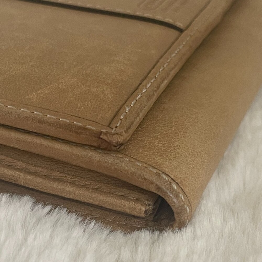 Coach Hamilton Tan Leather Wallet Bi-Fold Snap Closure Logo - Picture 5 of 15